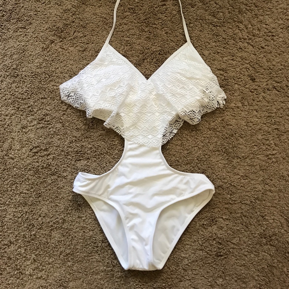 Pac Sun White One Piece Bikini